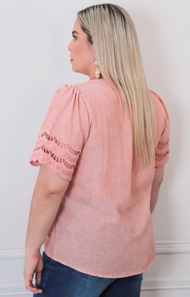 Blusa lisa con detalle - BLUSAS CURVY Boutiquemirel 