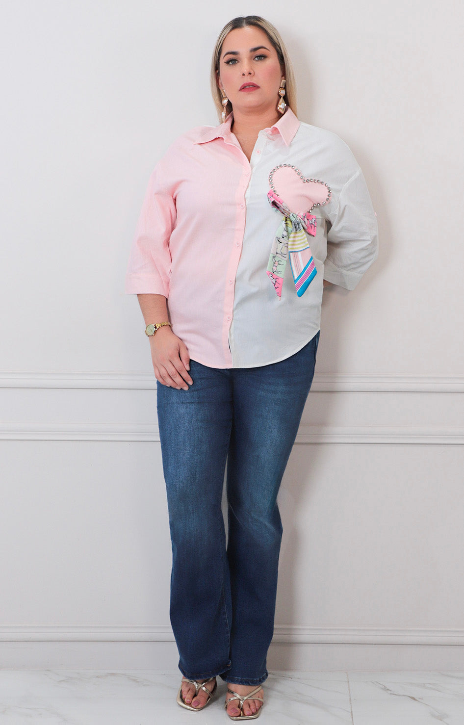 Blusa bicolor - BLUSAS CURVY Boutiquemirel 