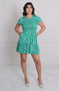 Vestido verde estampado - VESTIDO CORTO REGULAR Boutiquemirel 