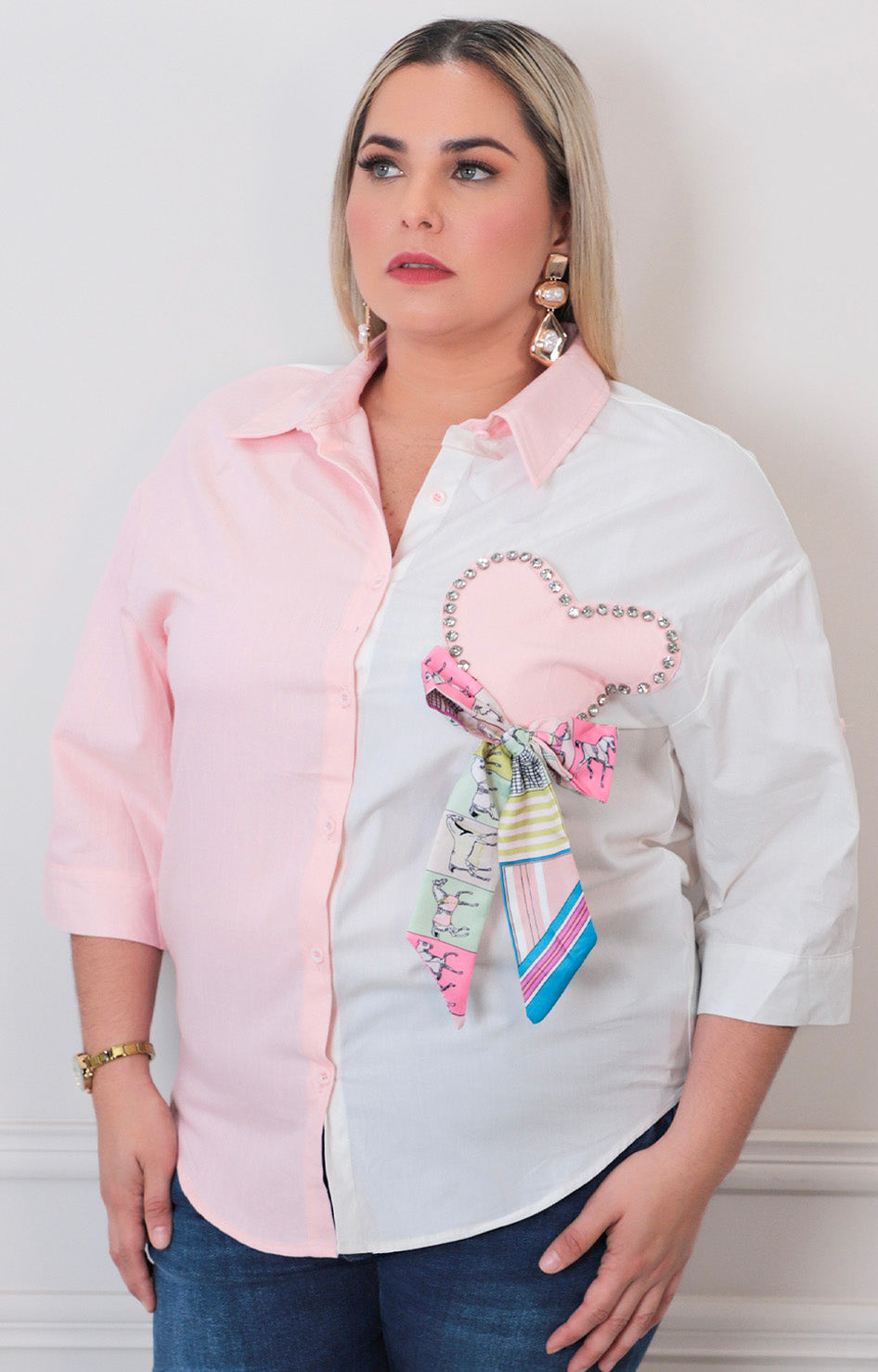 Blusa bicolor - BLUSAS CURVY Boutiquemirel 