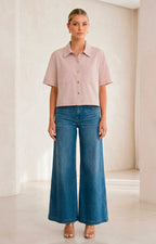 Blusa camisera con bolsillos