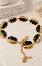 Cinturón cadena dorado con piedras