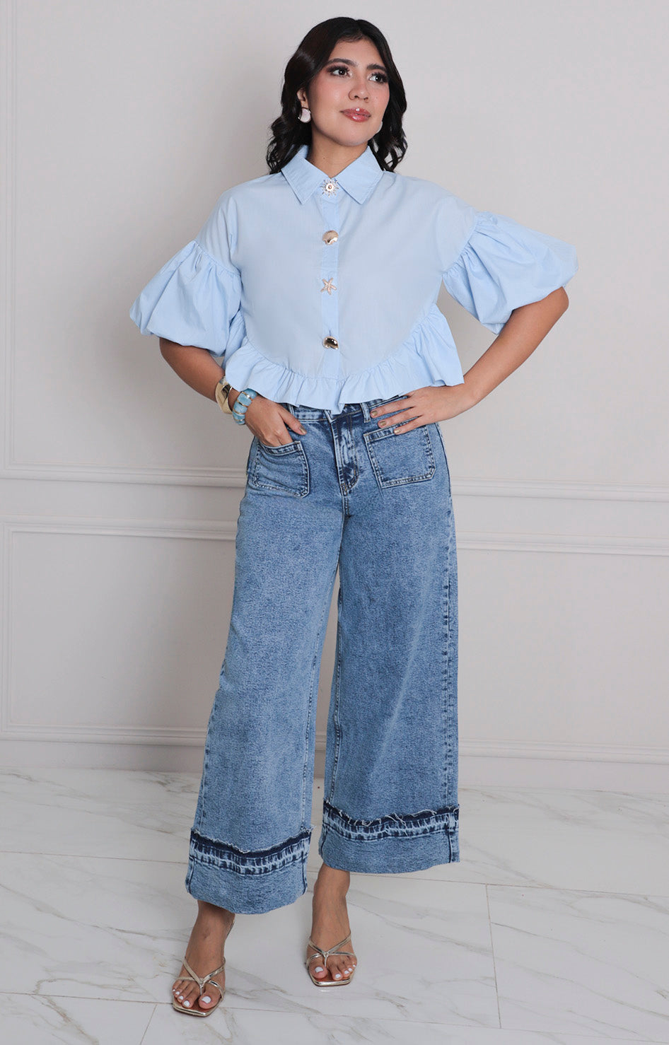 Blusa con manga globo - BLUSAS REGULAR Boutiquemirel 