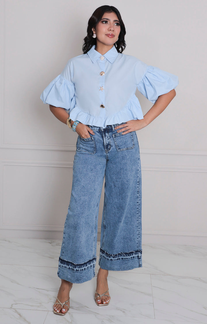 Blusa con manga globo - BLUSAS REGULAR Boutiquemirel 