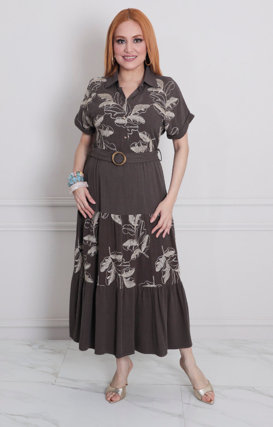 Vestido estampado con cinturòn - VESTIDO LARGO REGULAR Boutiquemirel 