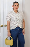 Blusa beige polka-dots