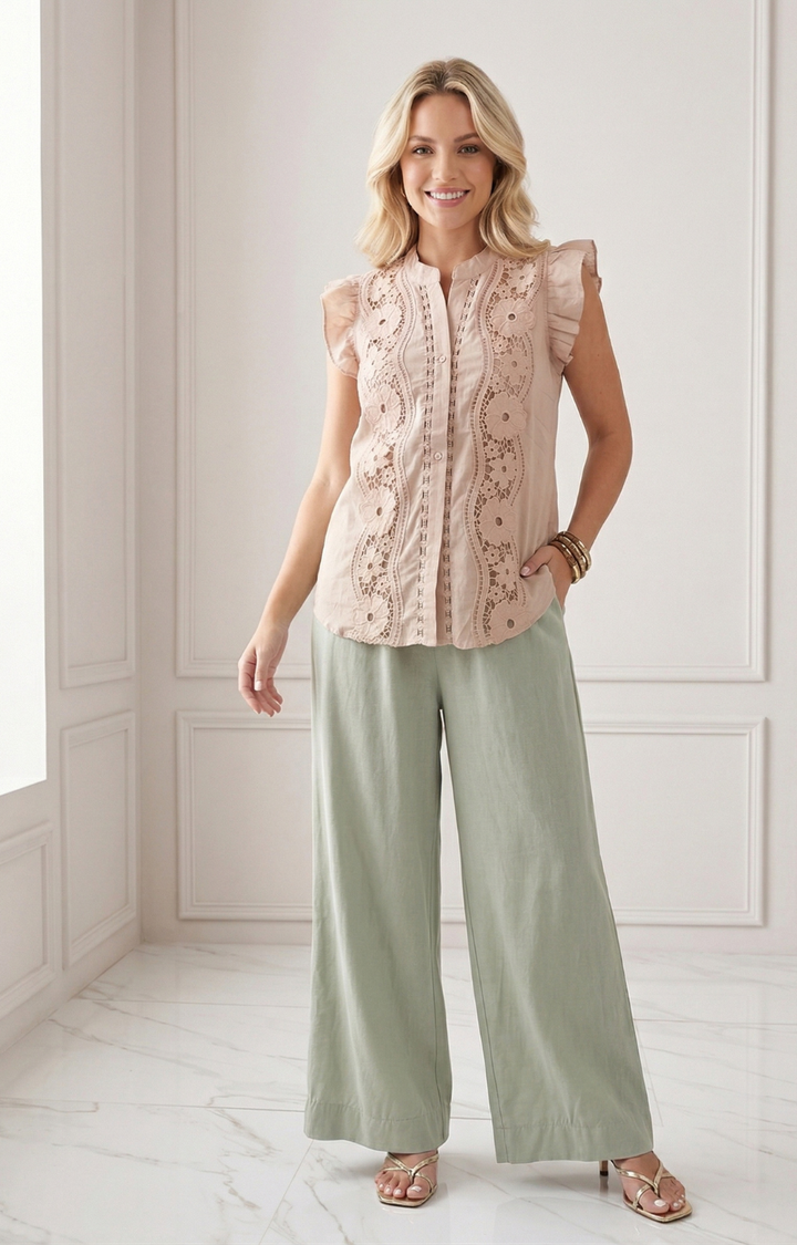 Blusa bordada con volantes - BLUSAS REGULAR Boutiquemirel 