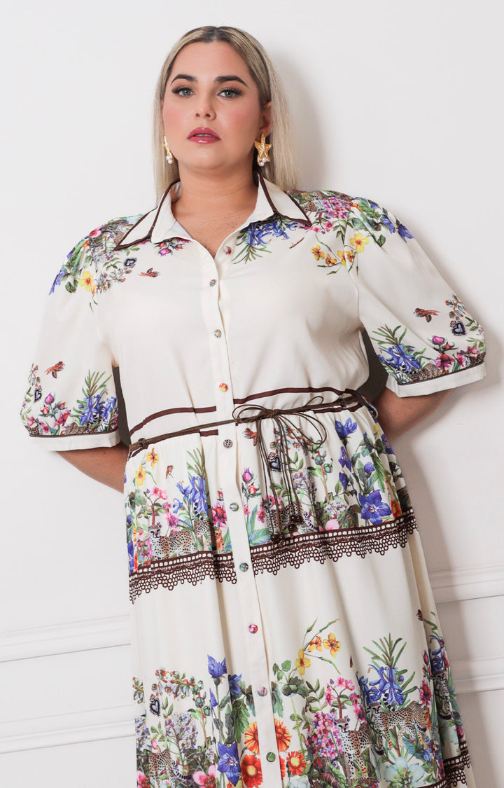 Vestido estampado con lazo - VESTIDO LARGO CURVY Boutiquemirel 