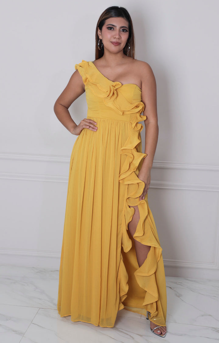 Vestido amarillo - VESTIDO LARGO REGULAR Boutiquemirel 