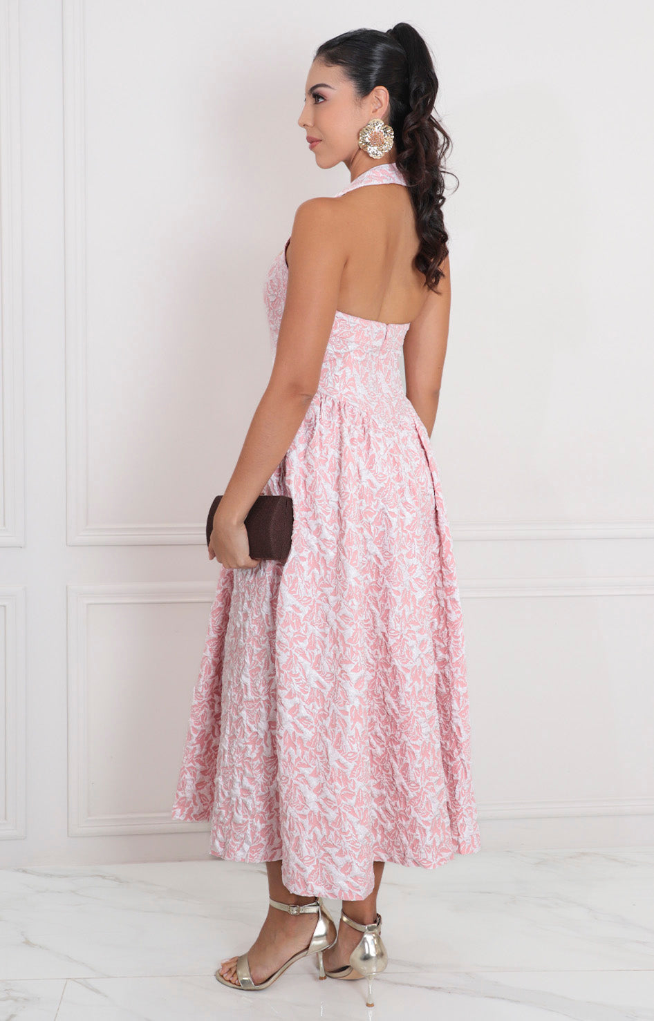 Vestido rosa halter