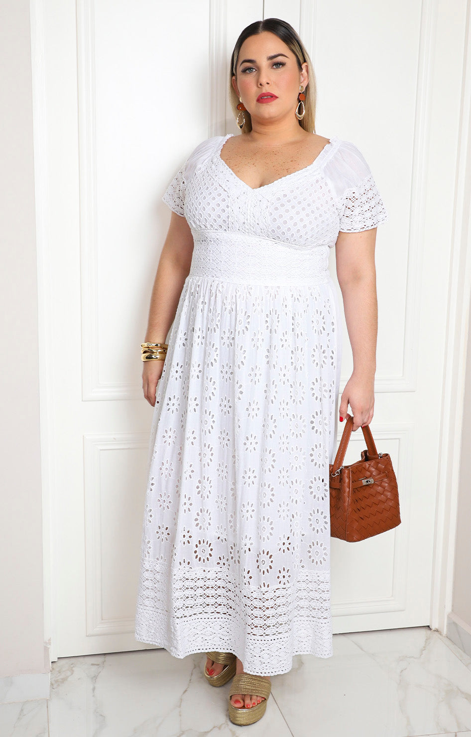 Vestido blanco bordado