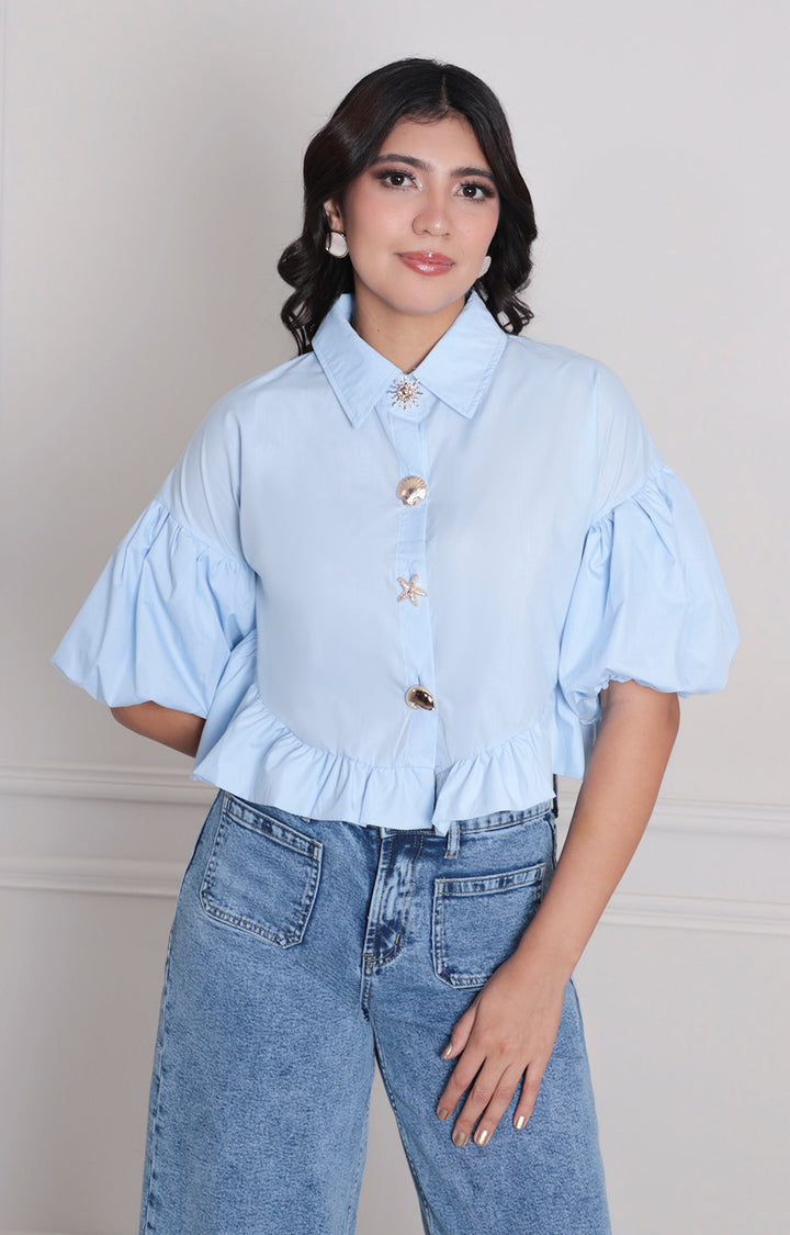 Blusa con manga globo - BLUSAS REGULAR Boutiquemirel 
