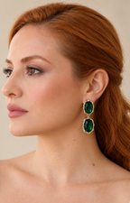Aretes colgantes con dos cristales