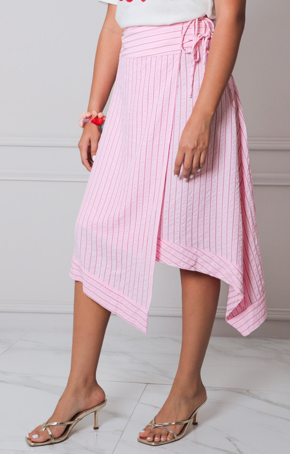 Falda rosa con estampado de rayas - FALDA REGULAR Boutiquemirel 
