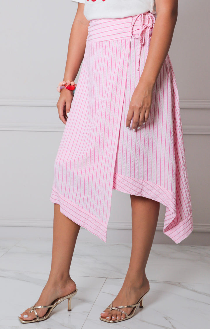 Falda rosa con estampado de rayas - FALDA REGULAR Boutiquemirel 