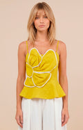 Blusa amarilla con flor 3D - BLUSAS REGULAR Boutiquemirel 