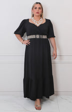 Vestido largo con cinturòn - VESTIDO LARGO CURVY Boutiquemirel 