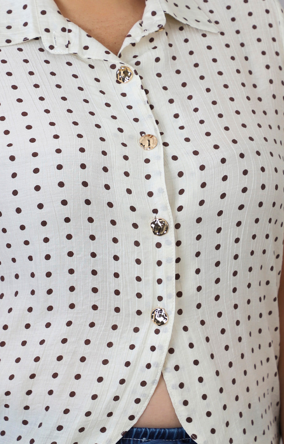 Blusa beige polka-dots