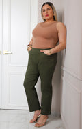 Pantalón verde corte recto