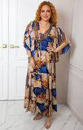 Vestido con escote en V y estampado floral