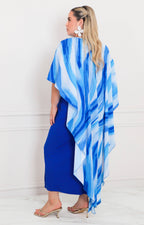 Vestido azul con capa - VESTIDO LARGO CURVY Boutiquemirel 