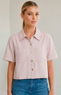 Blusa camisera con bolsillos