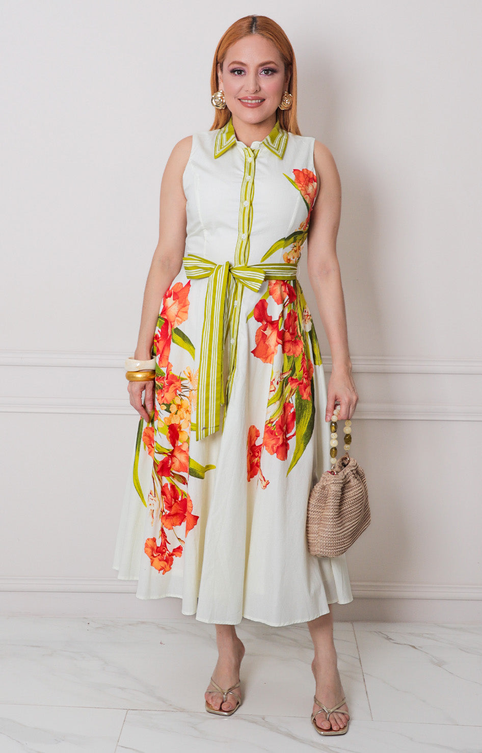 Vestido estampado con lazo - VESTIDO LARGO REGULAR Boutiquemirel 