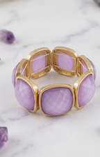Brazalete piedras lila - PULSERAS Boutiquemirel 