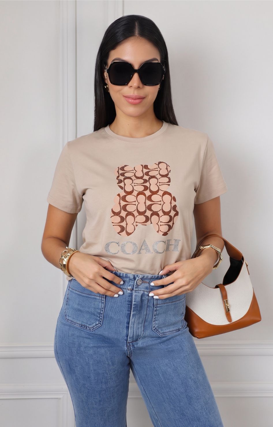 Blusa con estampado gráfico de oso