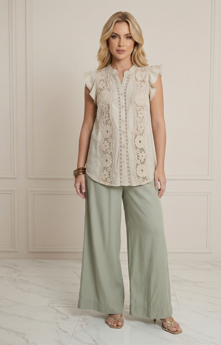 Blusa bordada con volantes - BLUSAS REGULAR Boutiquemirel 