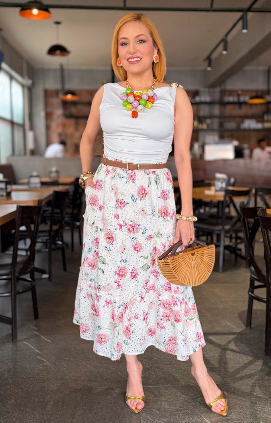 Falda con estampado floral - FALDA MEZCLILLA REGULAR Boutiquemirel 