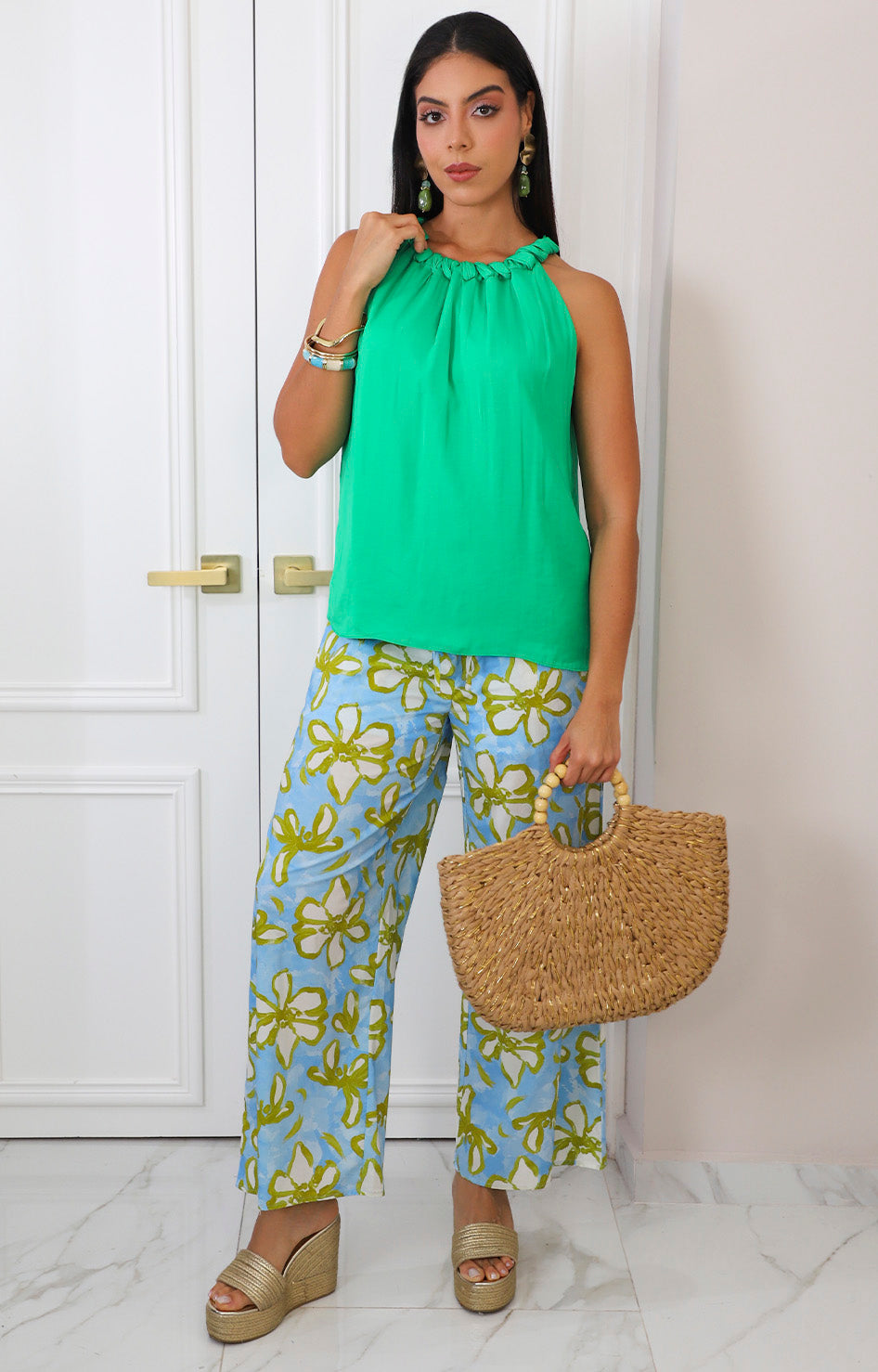 Blusa halter fruncida