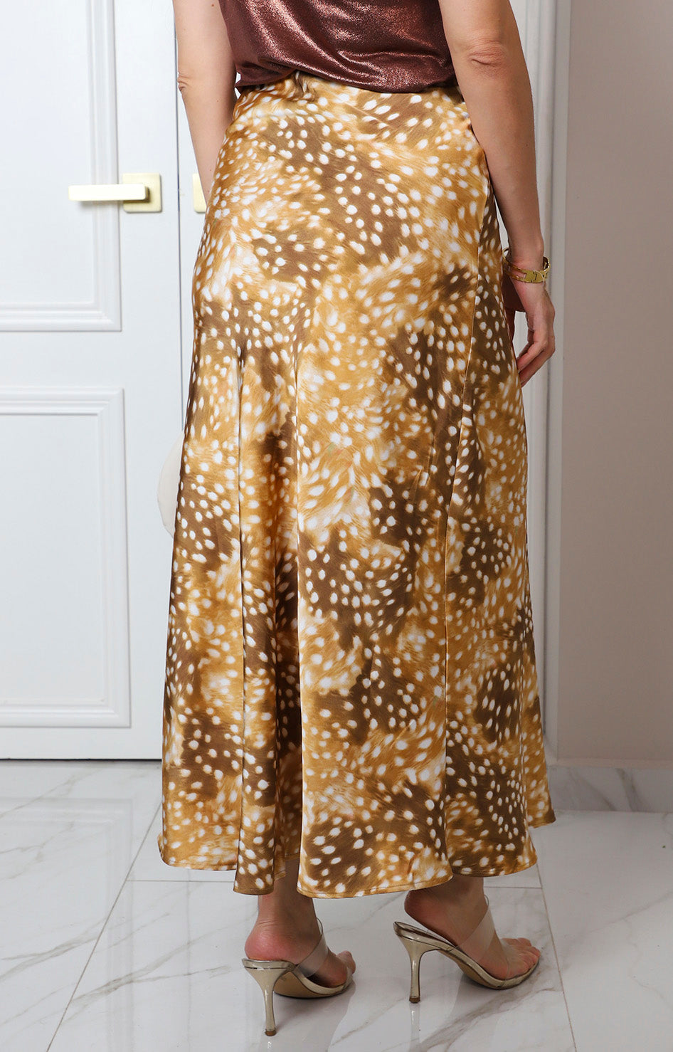 Falda midi estampado animal print