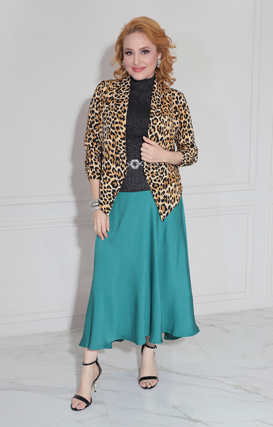 Blazer beige estampado