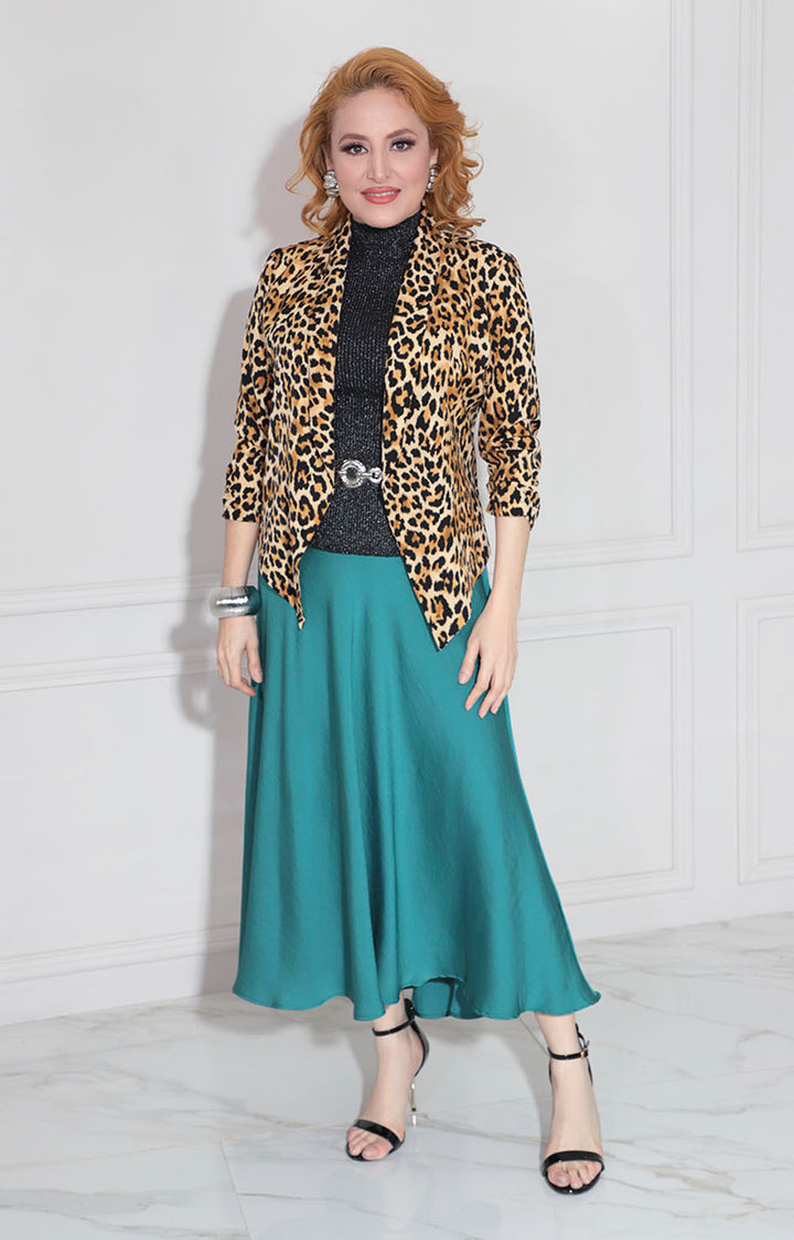 Blazer beige estampado