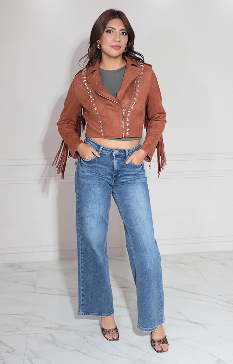 Chamarra gamuza chedrón