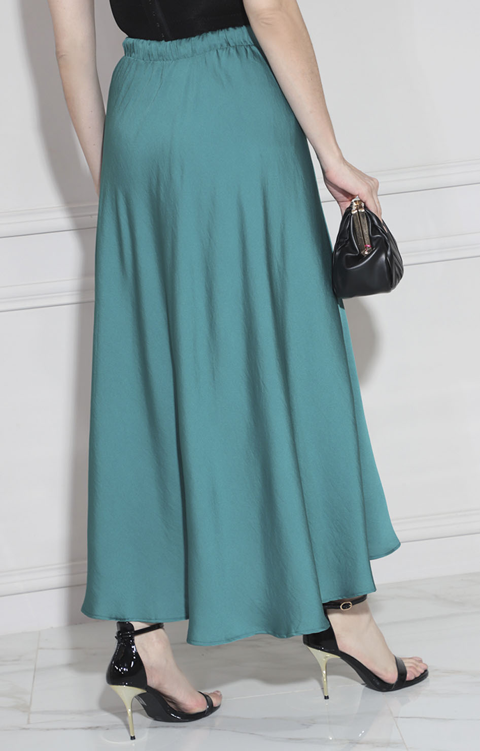 Falda verde satinada - FALDA Boutiquemirel 