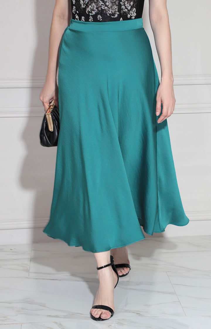 Falda verde satinada - FALDA Boutiquemirel 