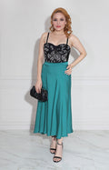 Falda verde satinada - FALDA Boutiquemirel 