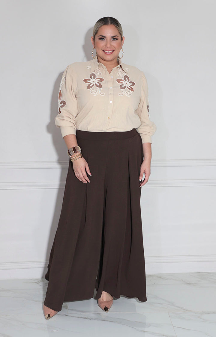 Blusa beige con botones - BLUSA XL Boutiquemirel 