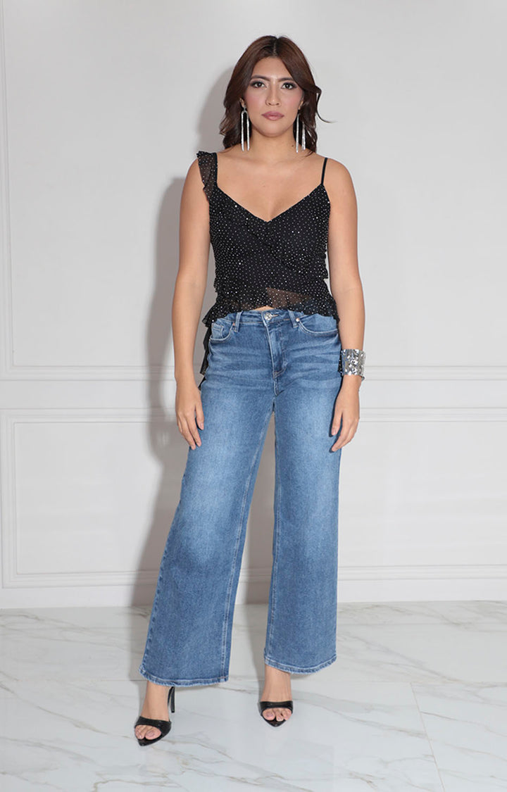 Pantalón denim recto