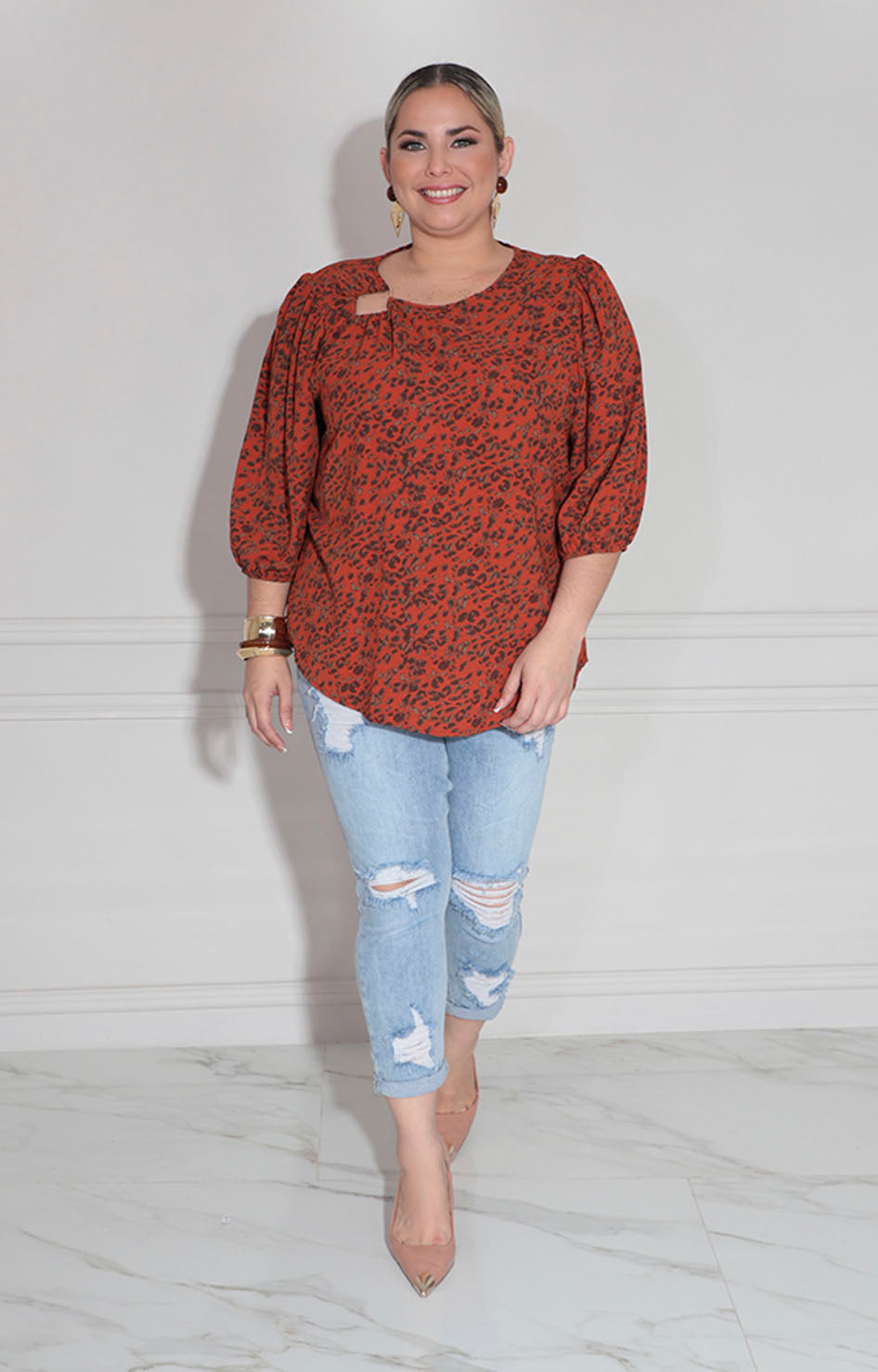 Blusa print chedrón