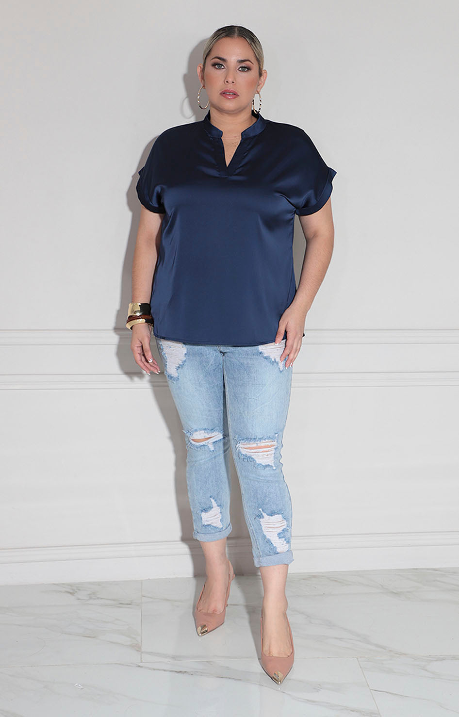 Blusa azul marino