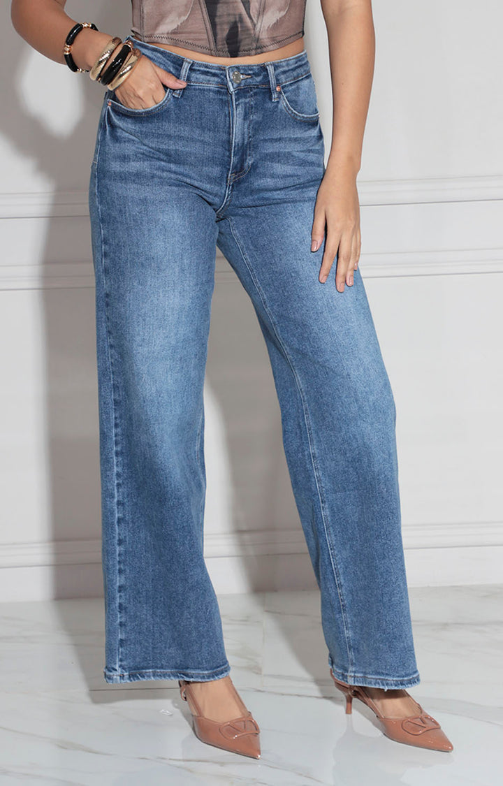 Pantalón denim recto