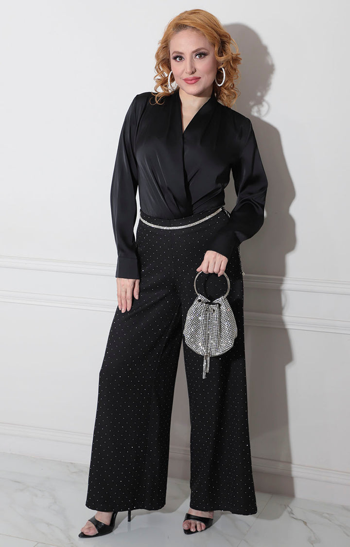 Pantalón negro con brillos