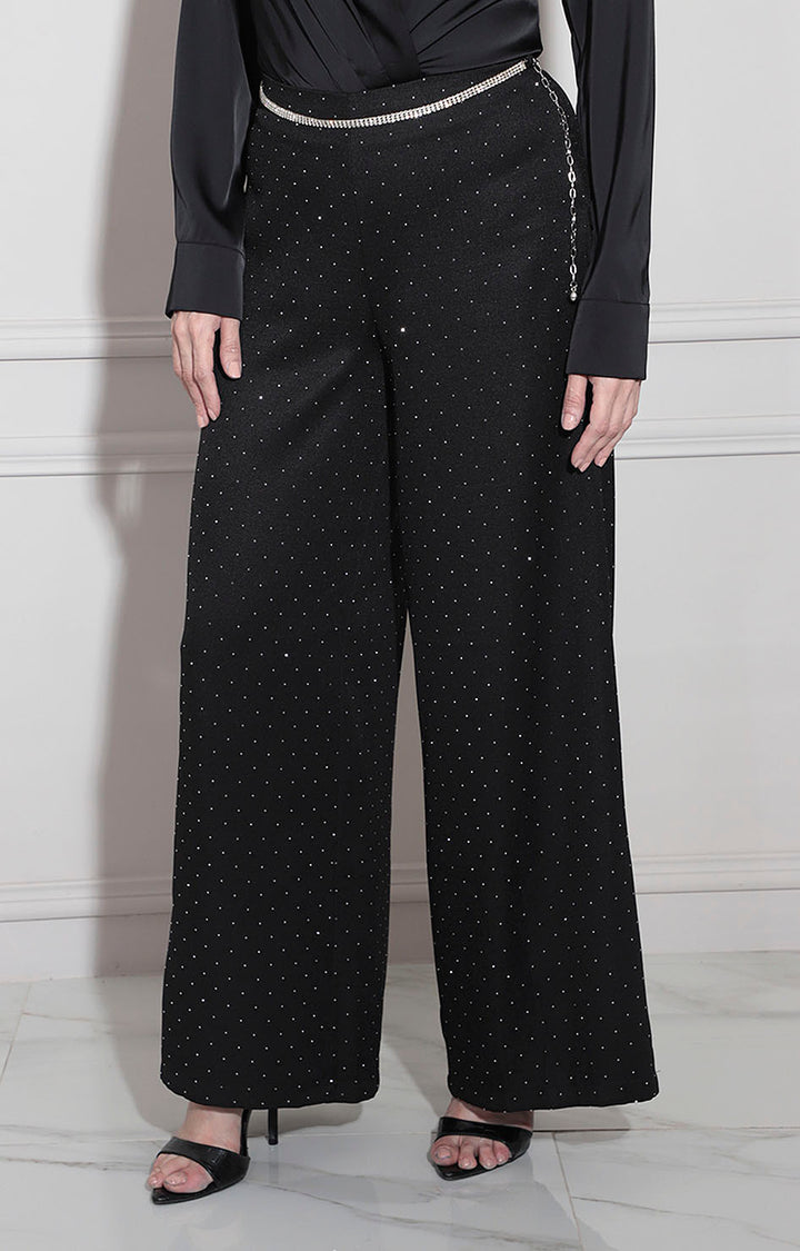 Pantalón negro con brillos