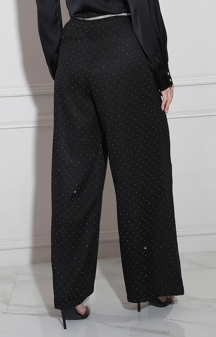 Pantalón negro con brillos