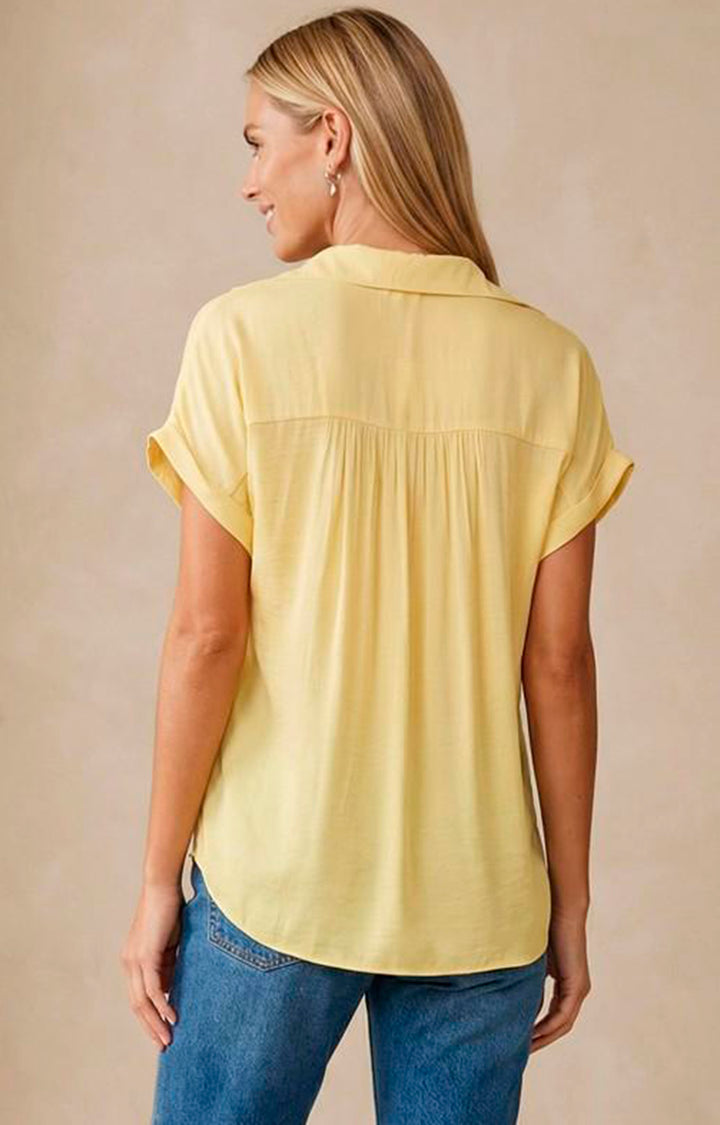 Blusa amarilla de botones - BLUSA REGULAR Boutiquemirel 