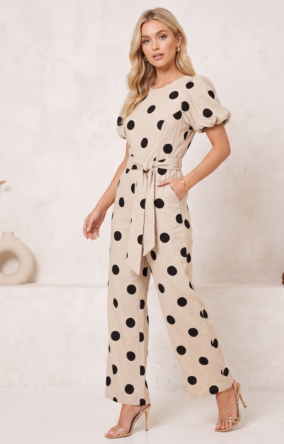 Palazzo polka-dots beige - PALAZZO LARGO REGULAR Boutiquemirel 