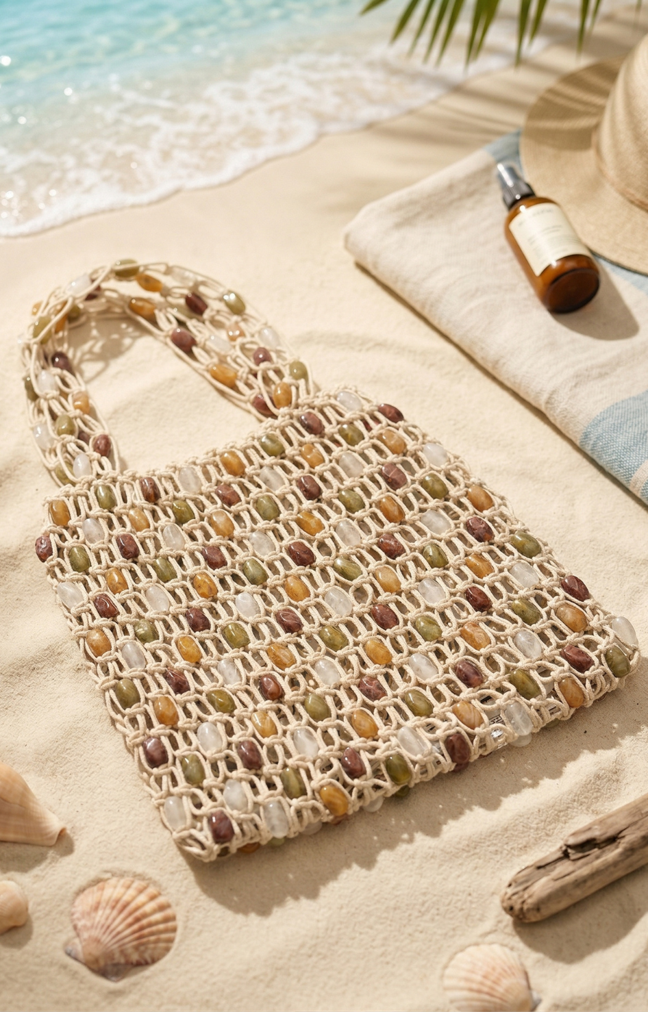 Bolso de Mano Tejido con Cuentas Multicolor - BOLSAS Boutiquemirel 